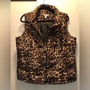 Cheetah puffer vest
